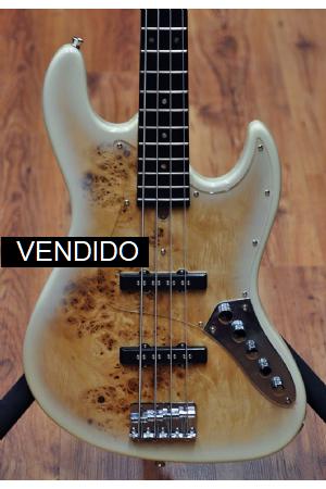 Bacchus Universe Series Jazz Bass Burl Top Blondeburst Active Bacchus Universe Series Jazz Bass Burl Top Blondeburst Active